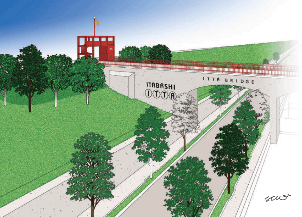 新河岸陸上競技場前の「連絡橋（連絡通路）工事」について（板橋区議会議員　近藤タカヒロ）